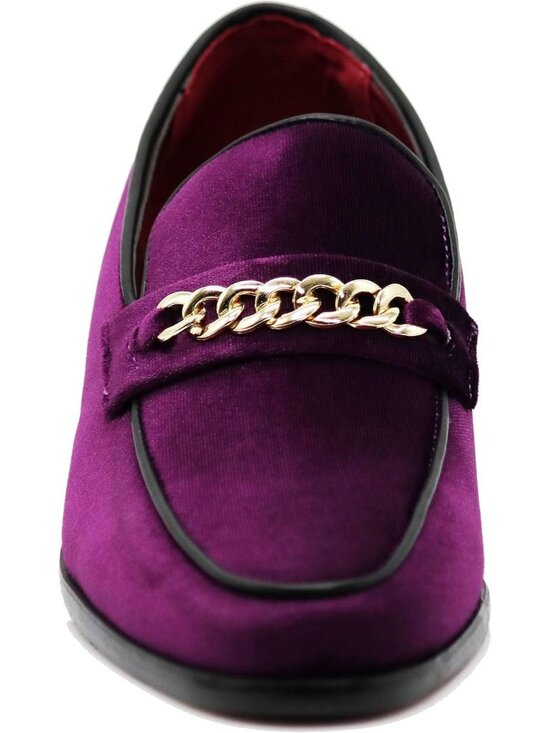 Enzo Romeo Men\'s Purple Rubber Sole Loafers Chain Buckle Slip On Wedding Shoes main image 4